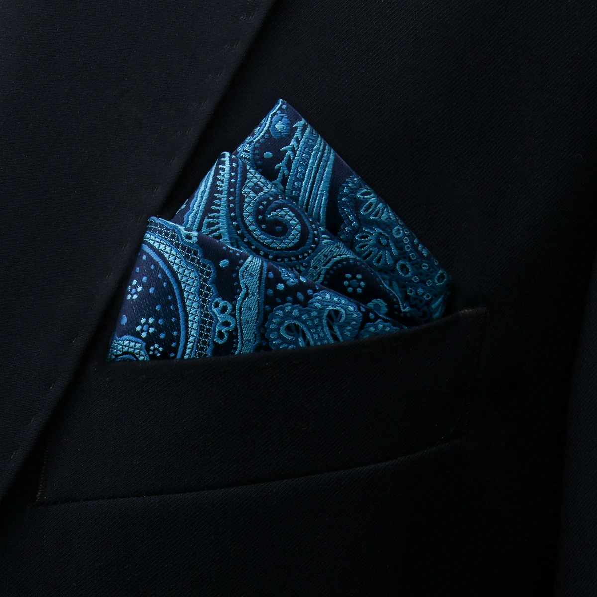 Brand Kerchief Man Dark Blue Striped April Fool's Day Fit Formal Party Pocket Square Handkerchiefs Suit Accessories Men Necktie