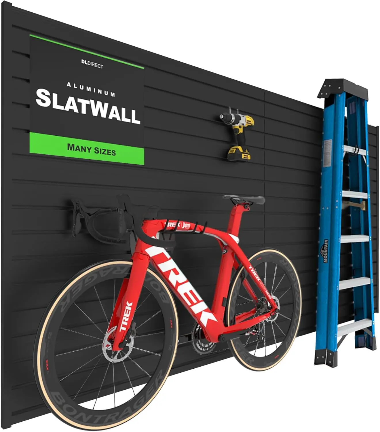 Dldirect Aluminum Slatwall Panel Garage Wall Organizer Heavy Duty Wall Mounted Slat Wall Rack, Interlocking Paneling For Garage