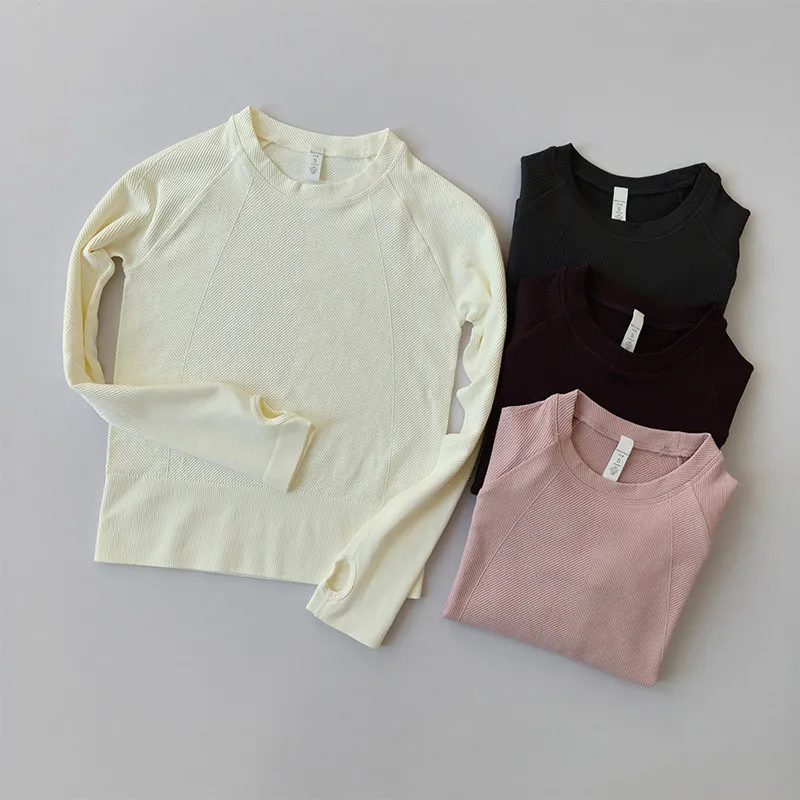 Neue Yoga-Kleidung Schnelltrocknende Kleidung Langärmelige Fitness-Sportoberteile für Damen Pilates Schöne Professionelle Trainingskleidung – Detail 2