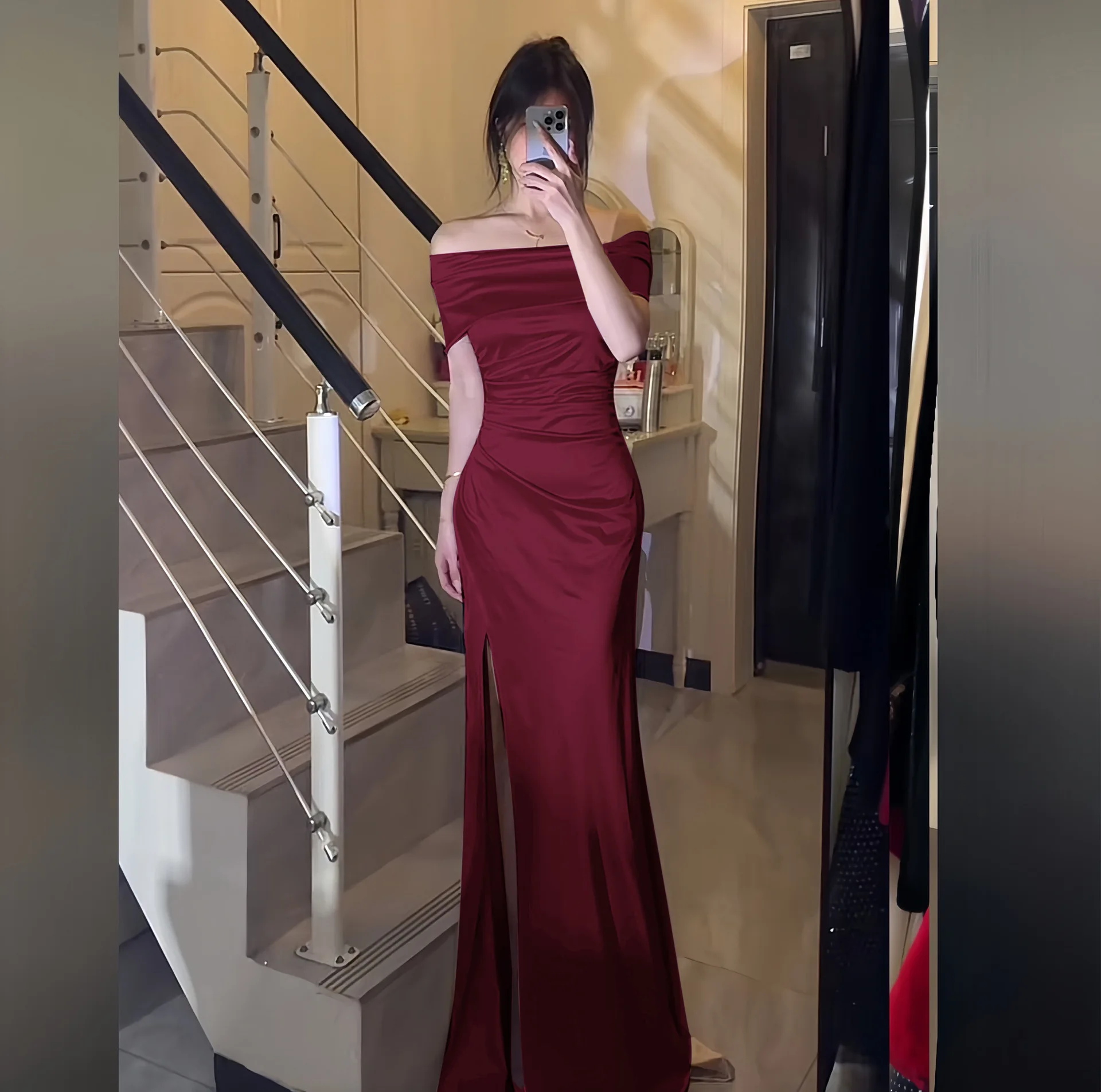 Элегантные женские длинные платья Сексуальное вечернее платье с открытыми плечами Платье Женское Вечернее Vestdos De Noche Para Fiestas Mujer Элегантные женские длинные платья Сексуальное вечернее платье с открытыми плечами Платье Женское Вечернее Vestdos De Noche Para Fiestas Mujer