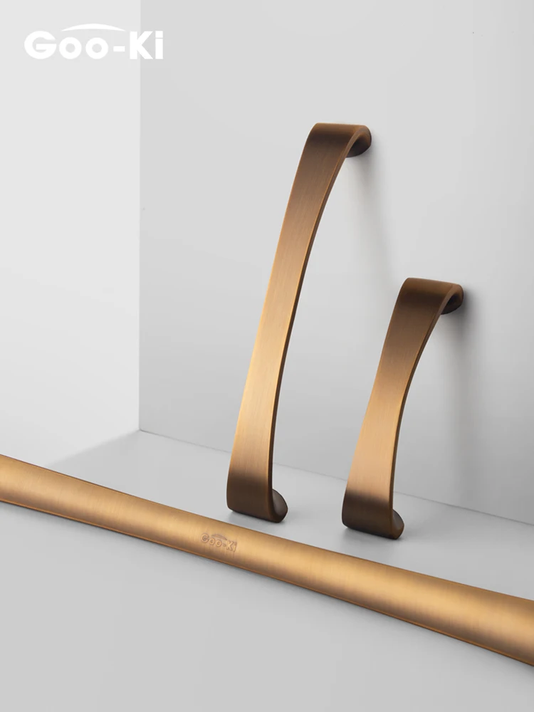 Arc-shaped Brushed Bronze Cabinet Pulls Solid Zinc Alloy Kitchen Cupboard Knobs Cabinet Handles Drawer Knobs Furniture Hardware