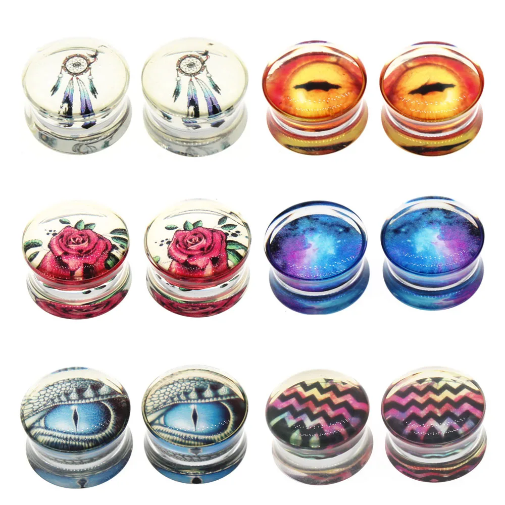 Miqiao 1 Pair 8-30mm Acrylic Ear Plugs Tunnels Cool Gauges Ear Strechers Body Jewelry Piercing New