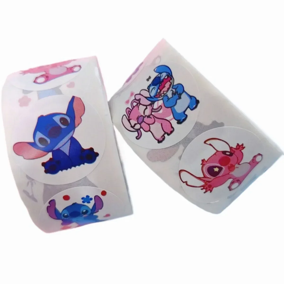 500PCS Kawaii Disney Stitch DIY Stickers Anime Seal Label Decorative Cartoon Children Party Candy Sticker Rolls Kids Toys Gifts