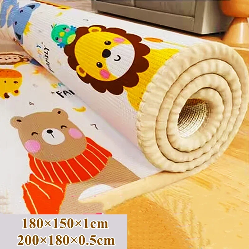 Large Size Baby Crawling Play Mats Thicken 1cm/0.5cm Folding Mat Carpet Play Mat for Children\'s Safety Rug Toy Gift Have Creases