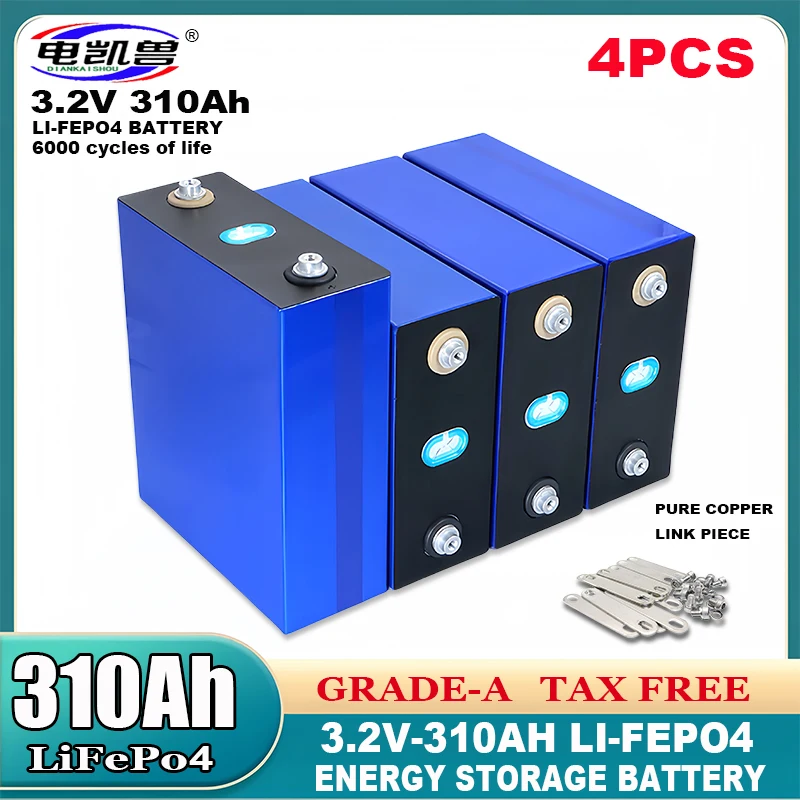 

4pcs 3.2v 320Ah 304Ah 280Ah 135Ah 105ah Lifepo4 Battery Lithium Iron Phosphate Solar Cell 12v 24v Off-grid Solar Wind.duty-free