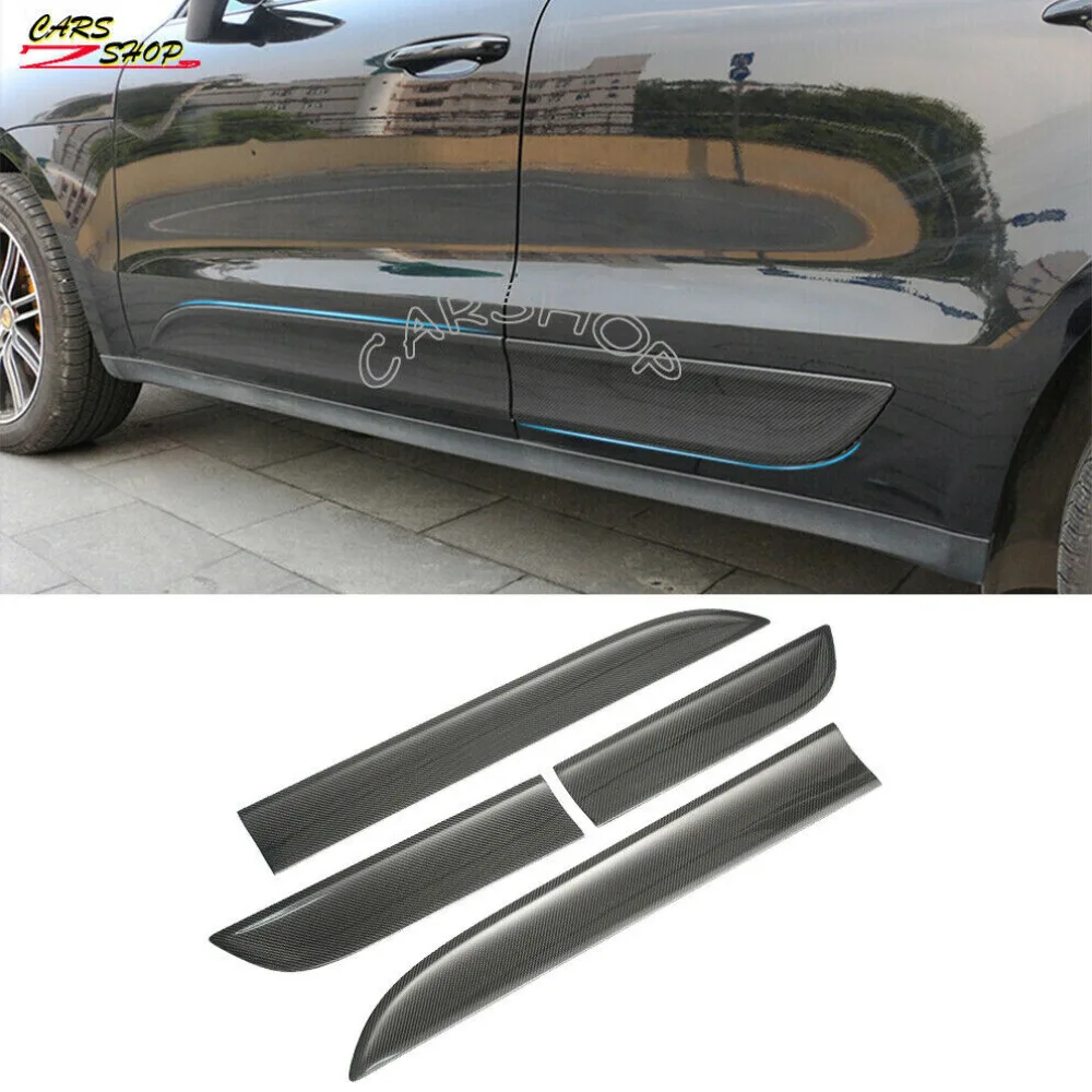 For Porsche macan 2014-2021 Carbon Fiber Look Body Door Side Molding Cover Trim