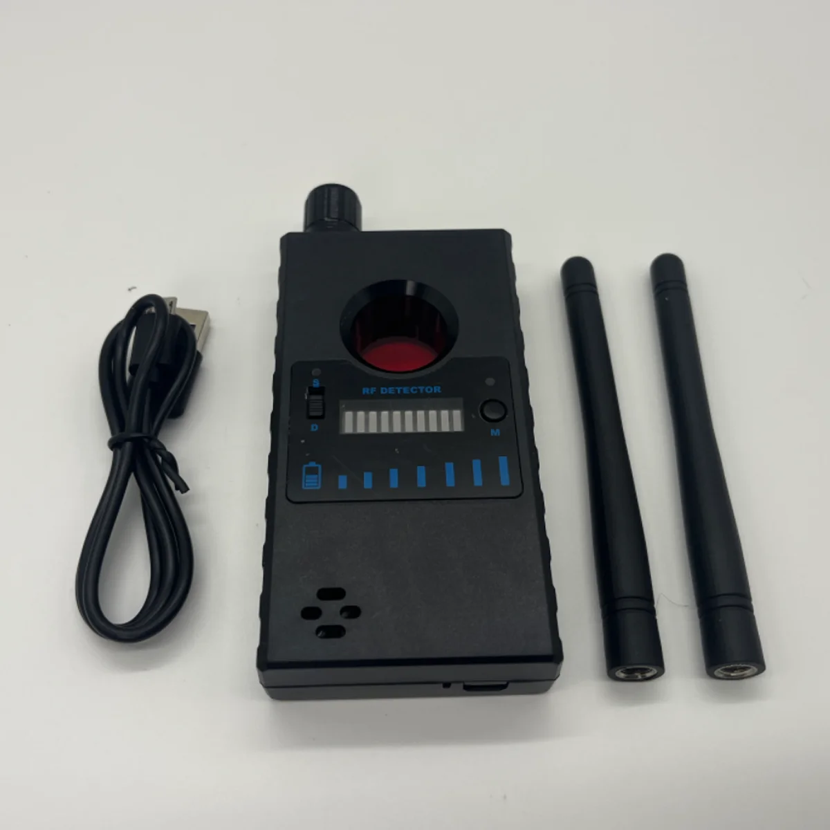 

Professional RF Detector: 3 Modes for GPS Tracker, Hidden Camera, Audio Bug Finder w/Adjustable Sensitivity Magnetic Probe USB-C