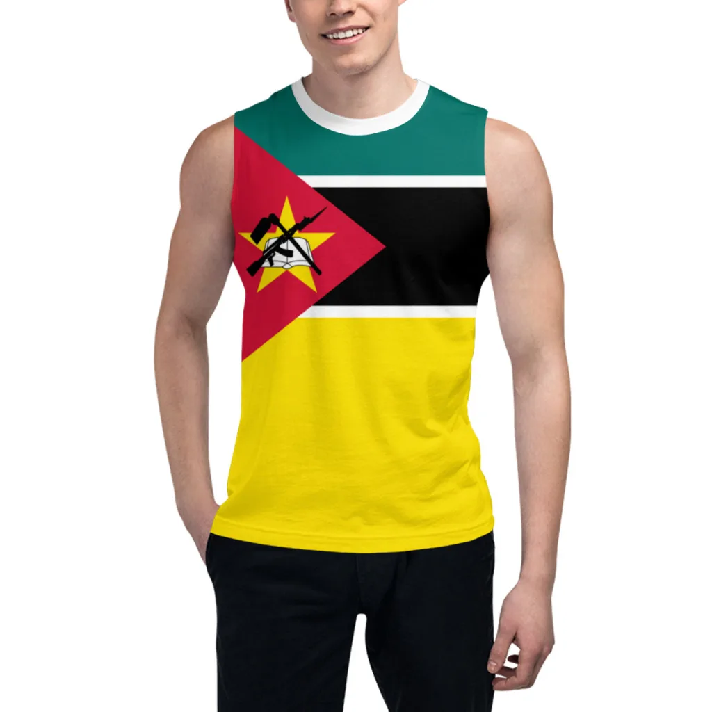 Sleeveless T-shirt Mozambique Flag 3D Men's Boys Tshirt Gyms Tank Tops Fitness Joggers Basketball Training Vest