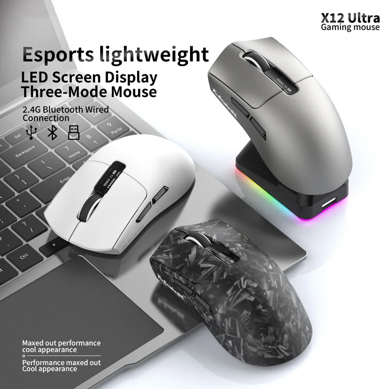 Wireless Gaming Mouse Lightweight Magnetic Bottom Charging Wired Bluetooth Ergonomic Laptop PC E-sports Gaming Accessory