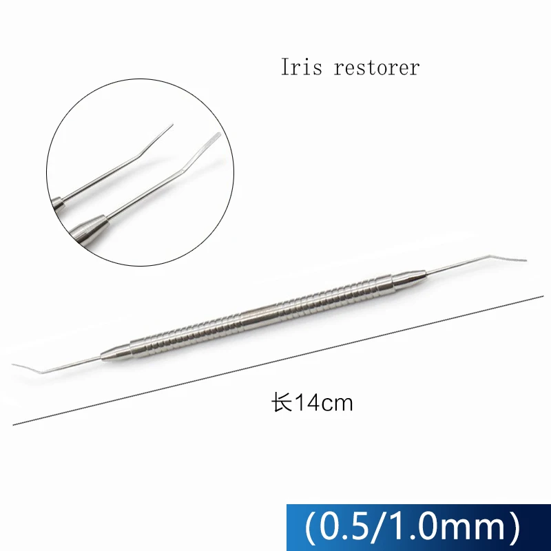 Ophthalmic Microscopic Instruments Stainless Steel Titanium Alloy Ultra Fine Iris Restoration Device Single Head Double Head