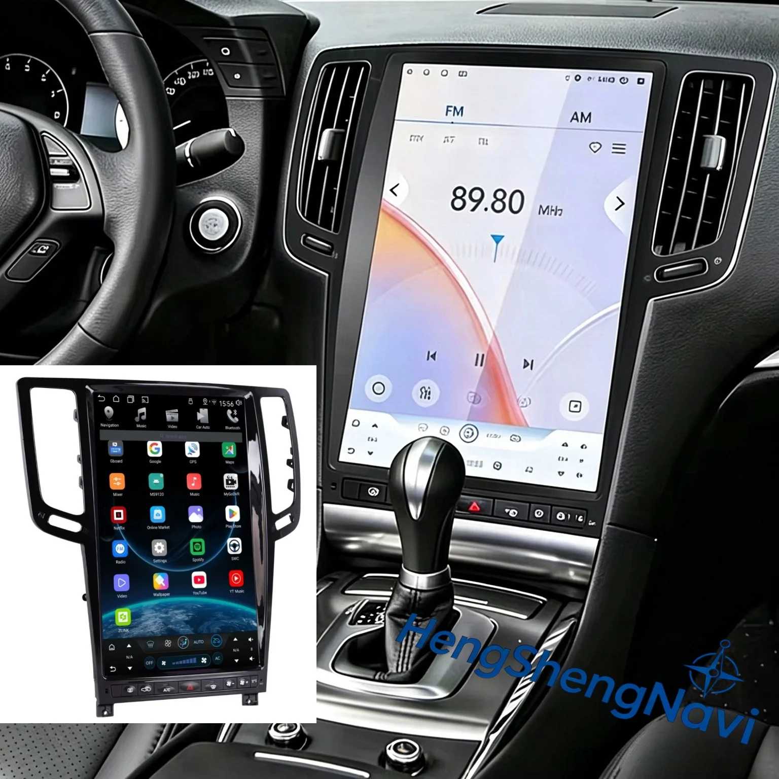 N Android 15 Auto For Infiniti G25 G35 G37 G375 2007-2013 Wireless Carplay GPS Navi Auto Stereo Multimedia Player Bluetooth WIFI