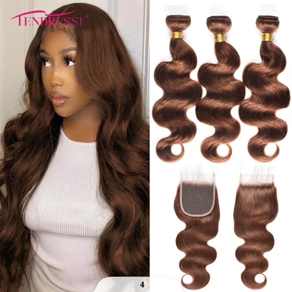 

12A Brazililan Hair Ombre Body Wave Bundles With Closure 100% Human Hair 2/3 Tone T1B/4/30 Ombre 3 Bundles with 4x4 Lace Closure