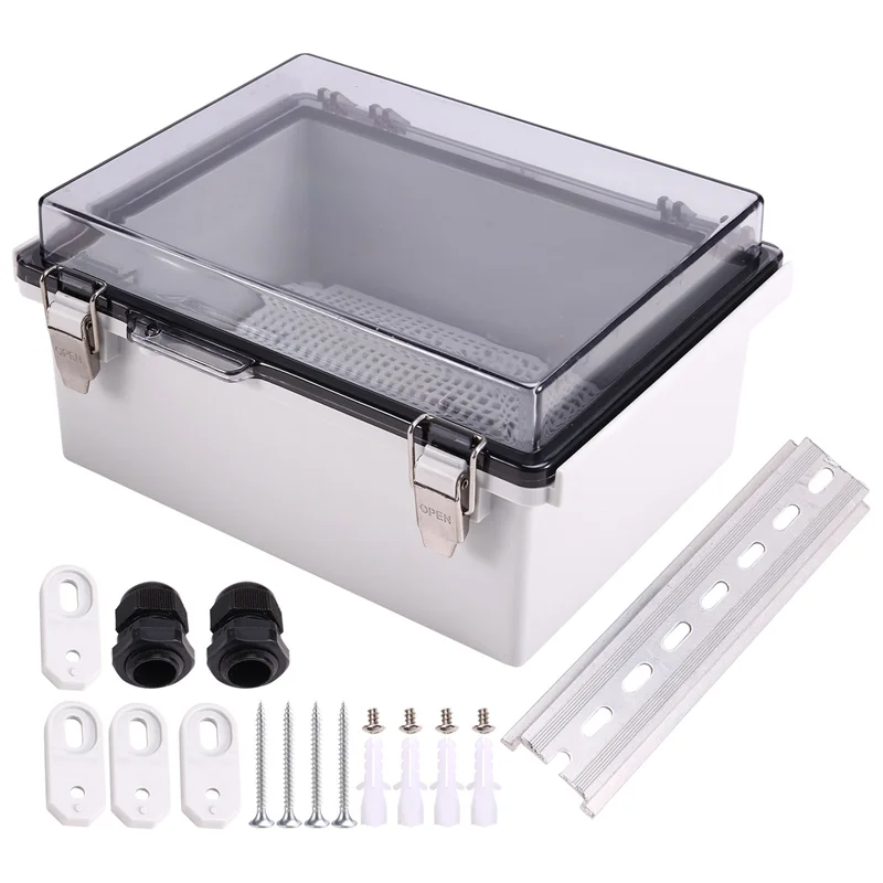 

【Party-Decoration】2X Outdoor Wifi Enclosure Weatherproof Locking Outdoor Wifi Box Waterproof Switch Router Enclosure Box 8.7X6.7