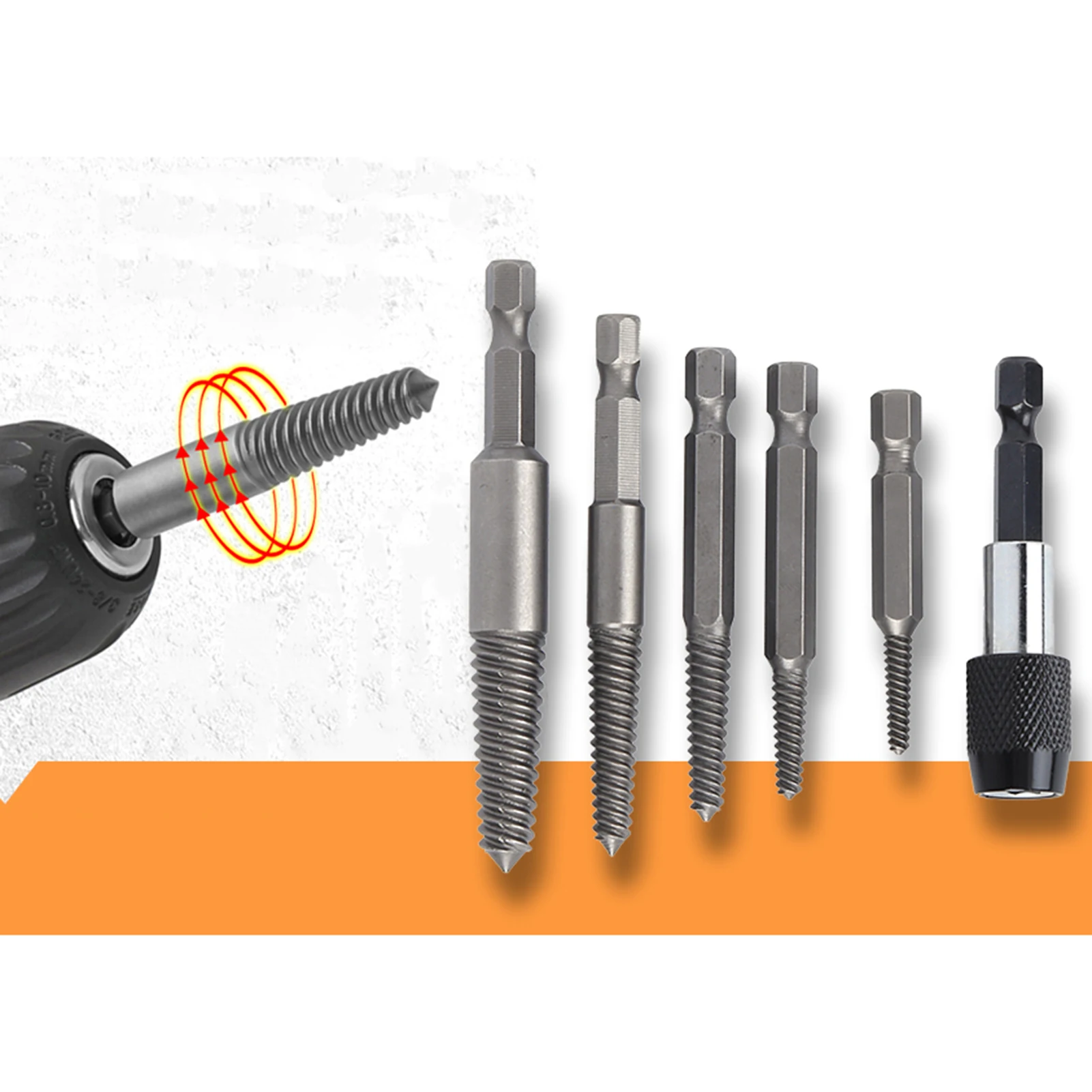 Screw Accessories Headless Screw Extractor Headless Screw Extractor Set Woodwork Hex Shank Fine Teeth Stripped Remover Tool