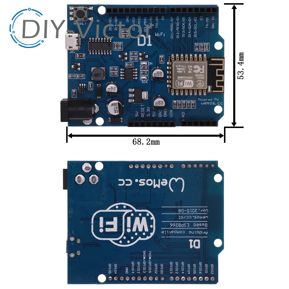 ESP-12E For WeMos D1 R2 WiFi UNO Shield Based TYPE-C ESP8266 ESP8266EX For Arduino IDE 3.3V/5V Support OTA Wireless Upload