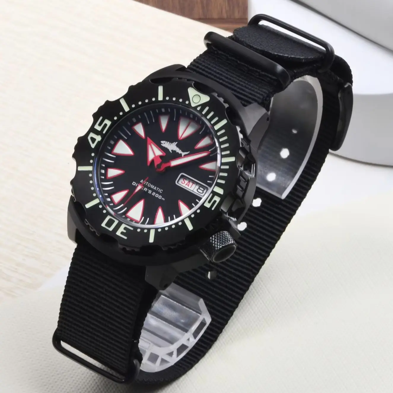 Heimdallr Men Automatic Watch 5.3mm Mechanical Wristwatch Diver 20Bar Waterproof Sapphire Mirror C3 Luminous NH36 Monster Dial