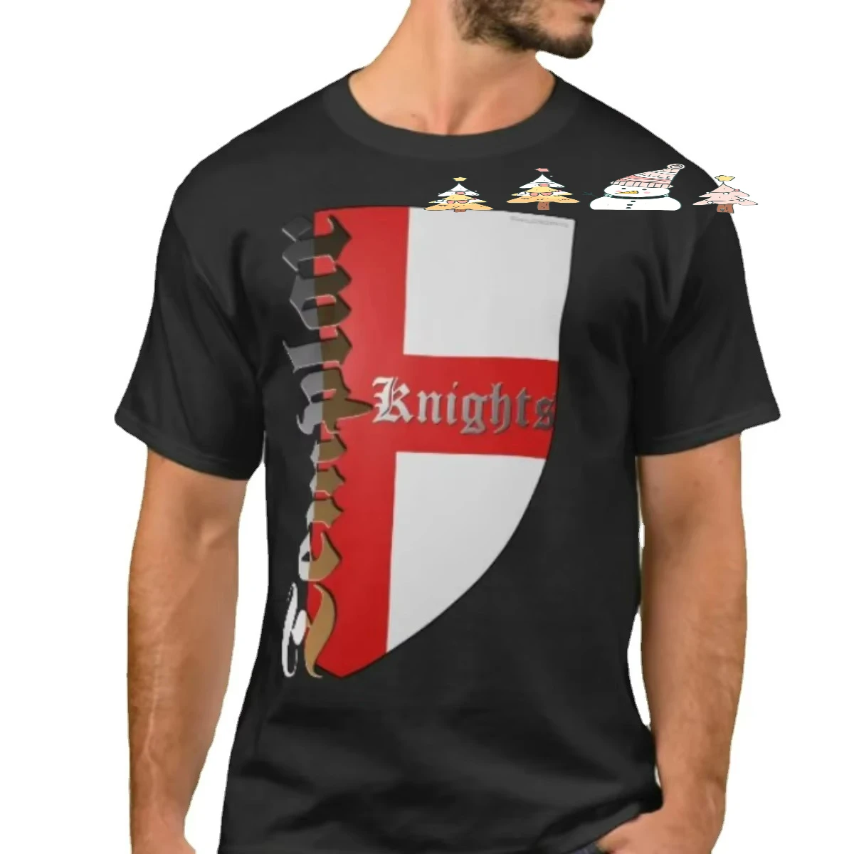 Knights Templar Cross Emblem Shield Printed T-Shirt 100% Cotton O-Neck Short Sleeve Summer Casual Mens T-shirt Size S-3XL