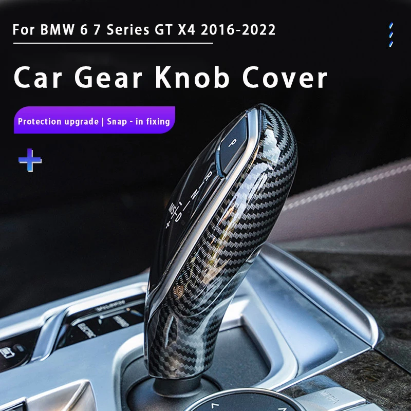 

Carbon Fiber ABS Car Speed Gear Shift Knob Head Cover Trim Accessories for BMW 6 7 Series GT G32 G11 G12 X4 G02 2016-2022