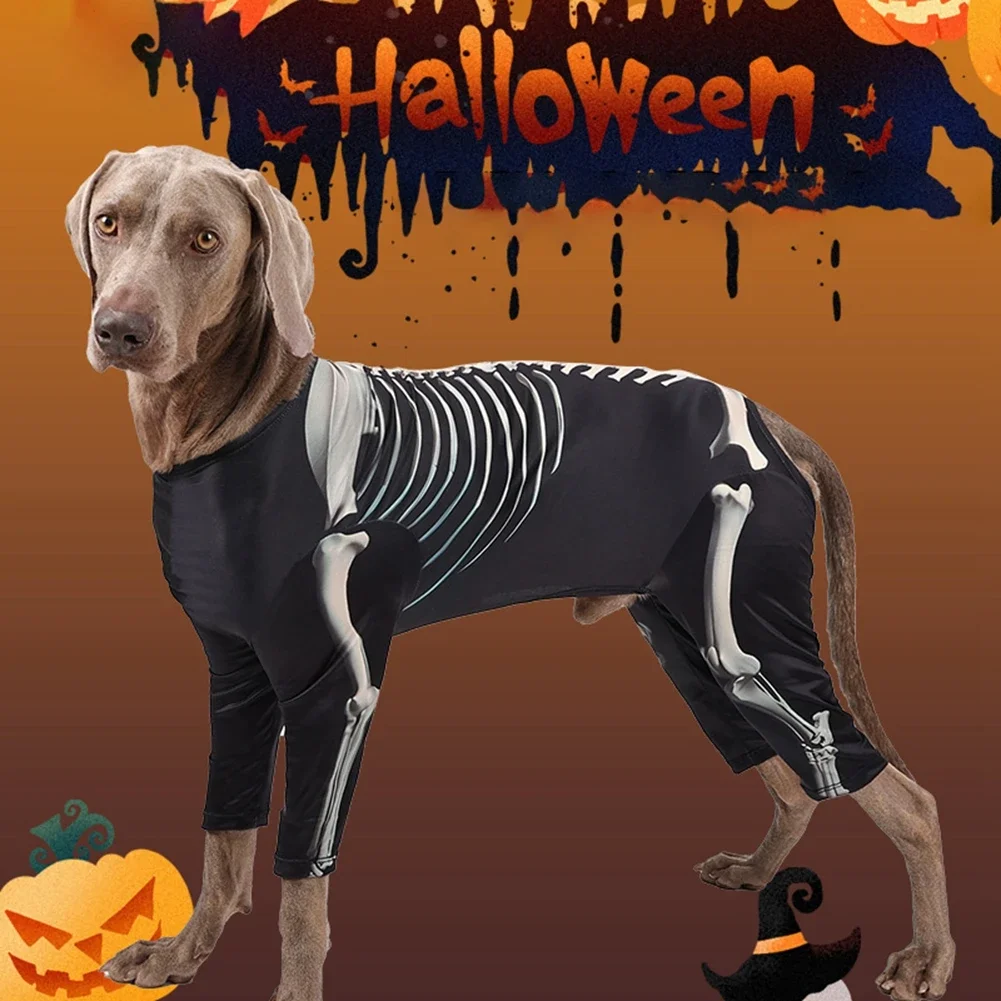 Halloween Dog Skeleton Costumes Cosplay Party Sweater Pet Clothes 6Leg Sweatshirt For Medium Large Dog French Bulldog Dress Up