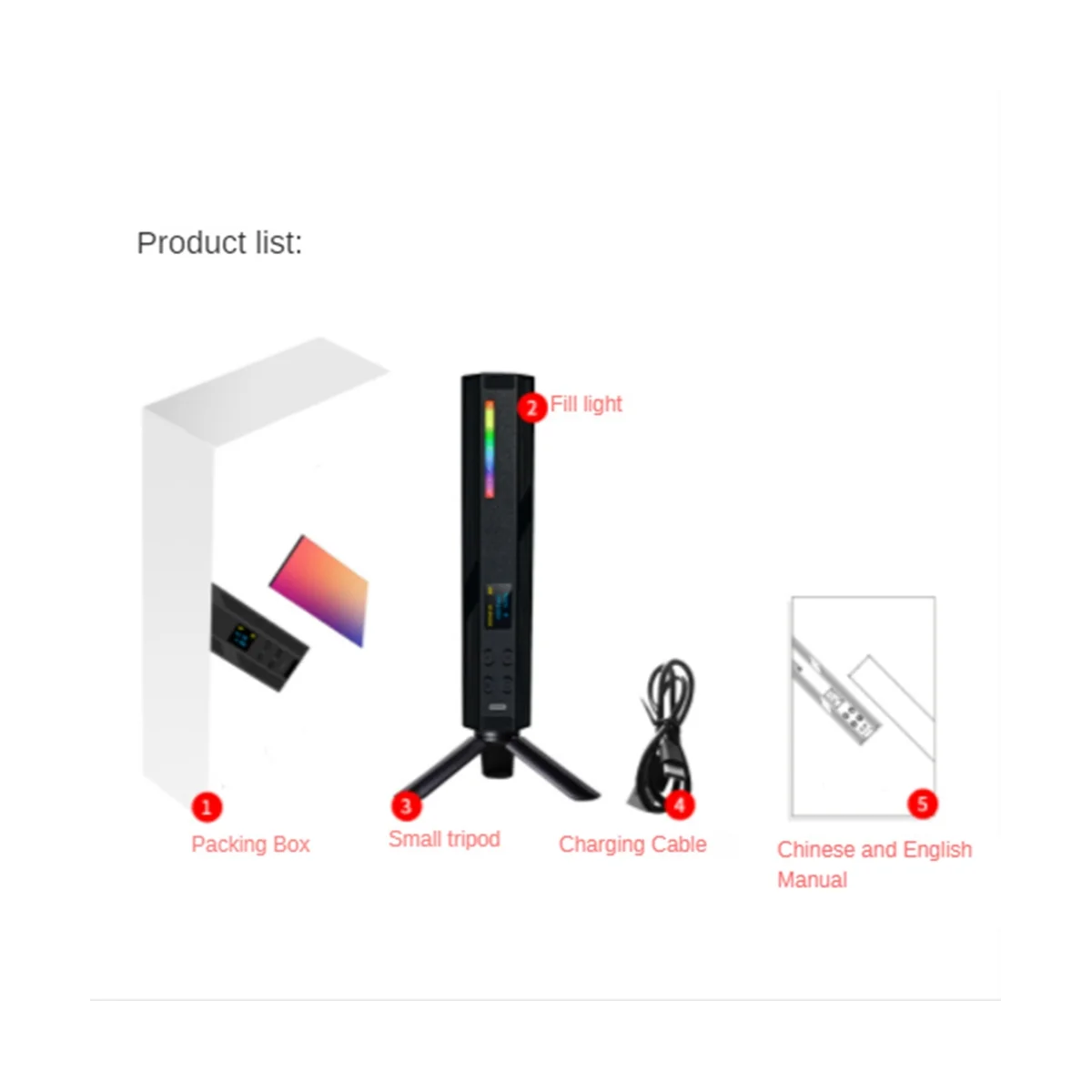 ملء الضوء 200 RGB LED لينة ضوء أنبوب ضوء يده التصوير عصا المحمولة فيديو ملء يده يده LED ضوء عصا