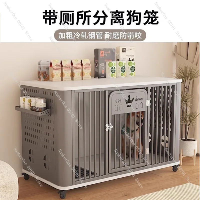 Heavy Duty Pet Dog Crate with Toilet Tray for Small Medium Large Dogs Indoor Outdoor Metal Kennel Cage for Golden Retriever