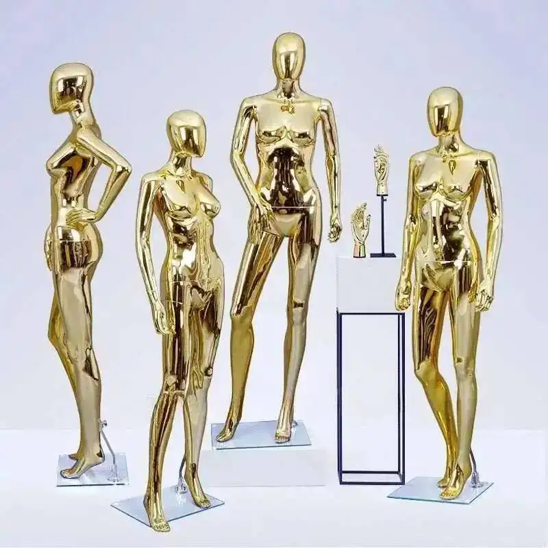 

Mannequins Stylish Full Clothing Adult Modern Stores Mannequins Gold Clothing for Mannequins Plastic Body for Simple Women's Hot