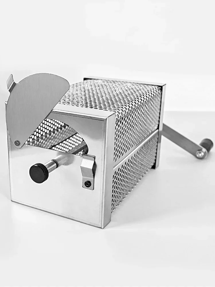 1pc Coffee Bean Roaster Hand Crank Open Flame Stainless Steel Rotary Cage Home Raw Bean Roasters No Heat Source