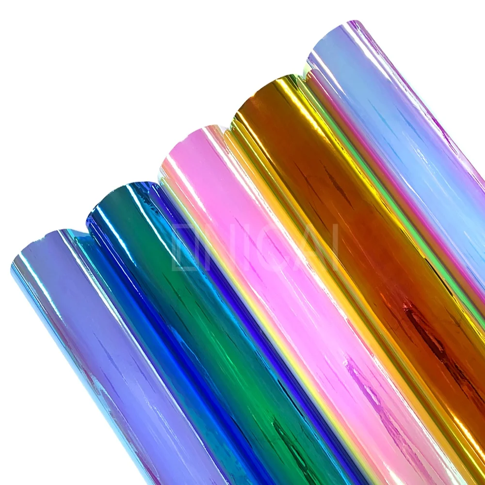 Vinyl Pembungkus Mobil Grosir 3 Lapis Metalik Cermin Pelangi Chrome Vinyl Warping Roll Vinyl Wrap Kendaraan Mobil Stiker Mobil