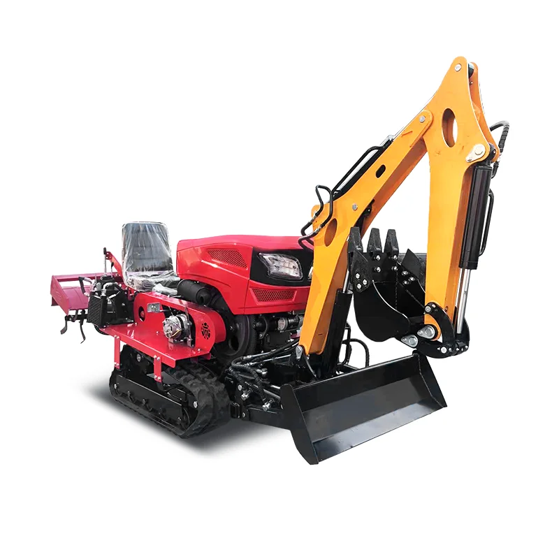 Novo multifuncional pequena máquina de micro-tillage de terras agrícolas crawler com componente de núcleo de caixa de engrenagens rotativa e motor