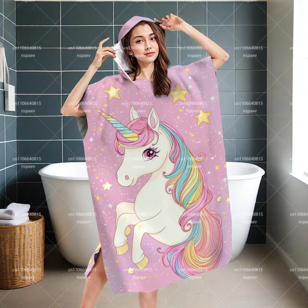 Peignoir à capuche licorne ros - Hooded Bath Towel avis et prix
