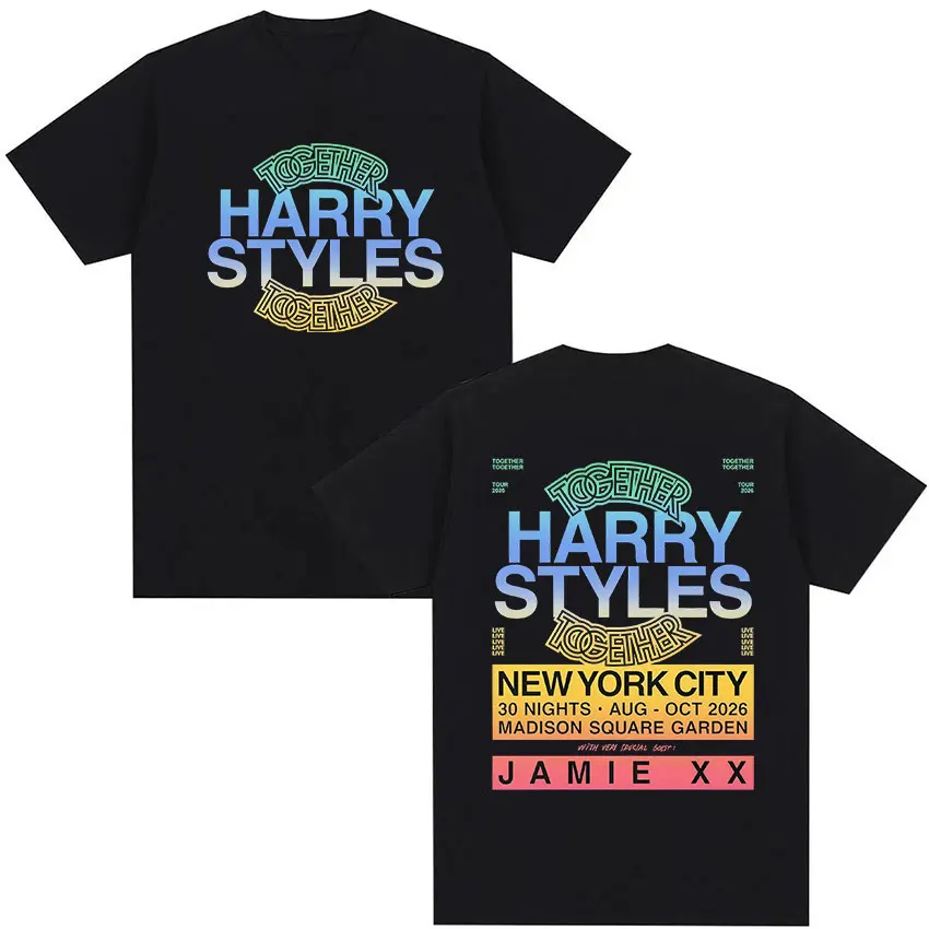 Harry Styles 2026 Together New York Tour T-Shirt für Männer und Frauen Sommer Baumwolle Y2K Kleidung Übergroßes Kurzarm-Oberteil Streetwear – Detail 2
