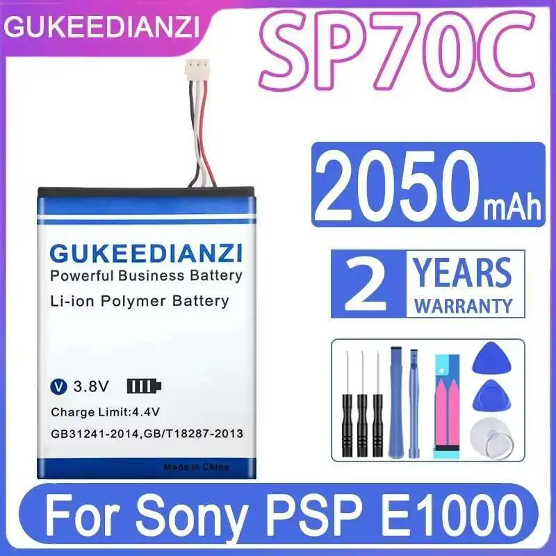 

Сменный аккумулятор GUKEEDIANZI SP70C 2050 мАч для Sony PSP E1000 E1002 E1004 E1008, импульсная беспроводная гарнитура 7,1