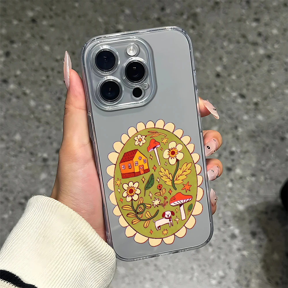 

Pastoral style Silicone Phone Case for IPhone 17 16 15 14 13 12 11 Pro Xs Max Air Mini 7 8 6 6s Plus SE 2020 2022 Cover