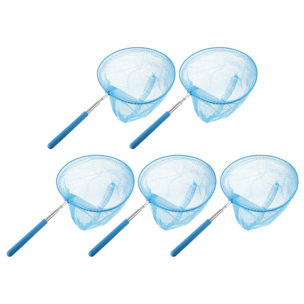 5pcs Outdoor Fishing Nets For Kids Extendable Butterfly Insect Catching Tools Nature Exploration Fine Mesh Telescopic Net