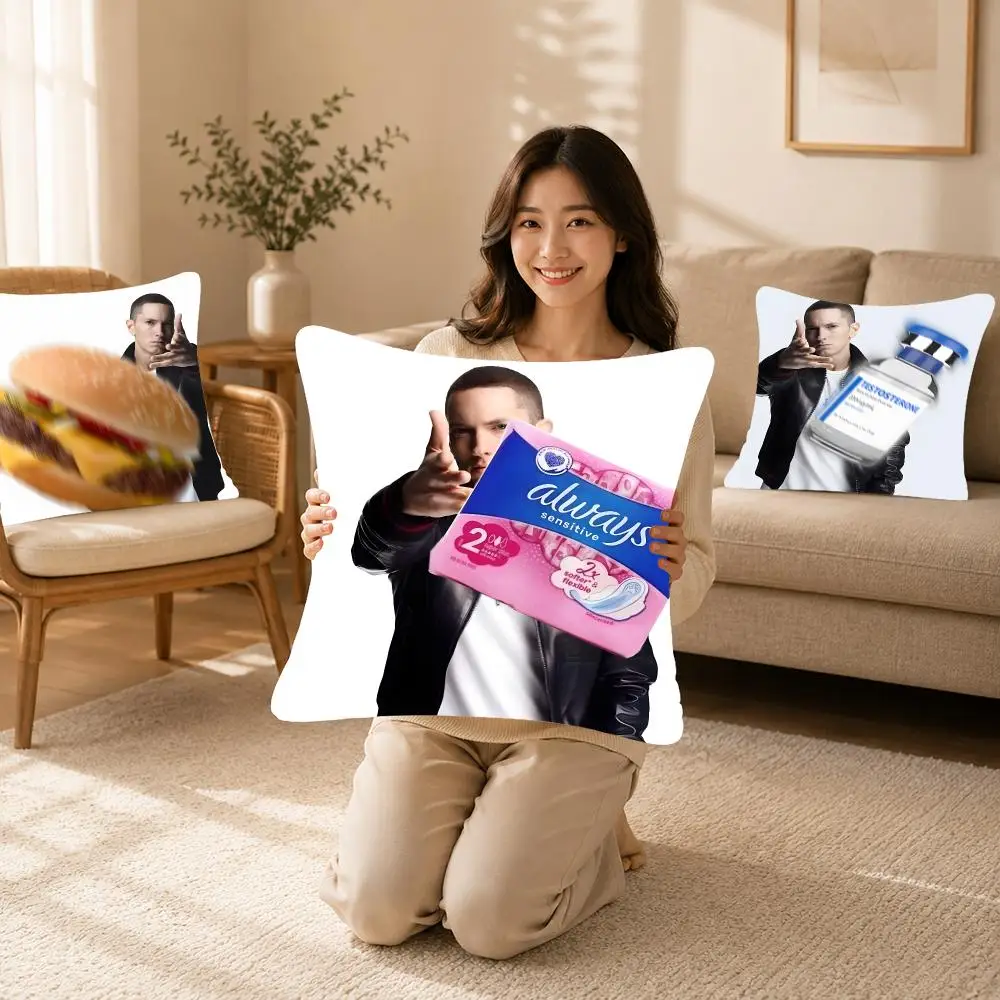 Celebrity Meme Eminem Meme Cushion Cover Bedroom bed reading backrest cushion Festive plush holiday Soft plush throw