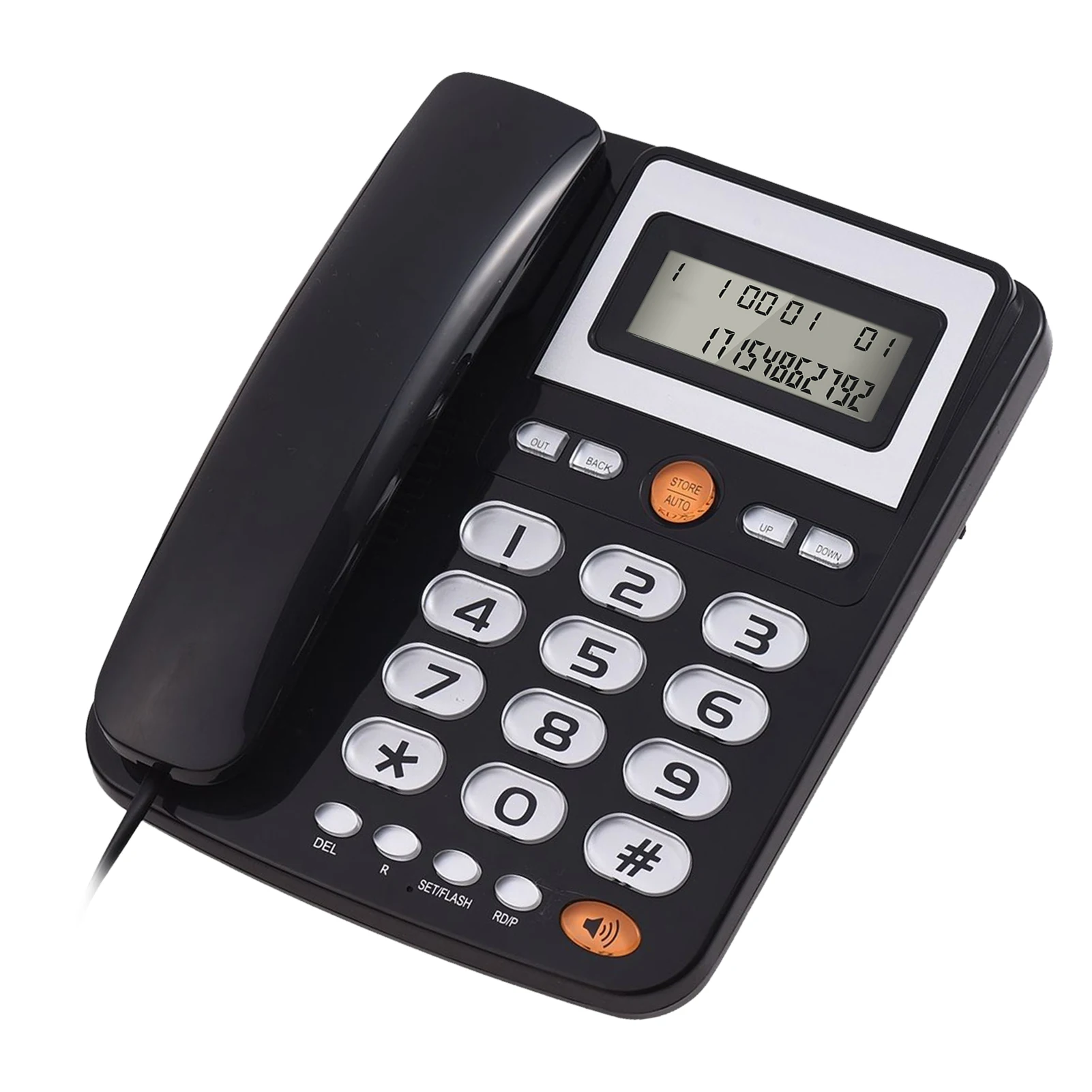 Desktop Corded Landline Phone Big Button Corded Telephone for Elderly Seniors Phone with LCD Display Flash/ Redial/ Hands Free