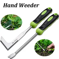 1pc Stainless Steel Manual Weed Puller Garden Hand Weeder Rake Sharp Tines Grass Rooting Weeding Tool for Easily Removing Weeds
