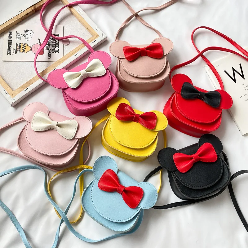 

Cartoon Messenger Bag Cute Mouse Mini Shoulder Bags for Girls Small Crossbody Bag Disney Princess Necklace Dress-Up Sticker DIY