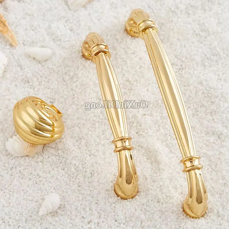 Luxury 10PCS Solid Zinc Alloy Furniture Pulls Handles Gold  Cupboard Wardrobe Drawer Closet Cabinet Pulls Knobs and Handles