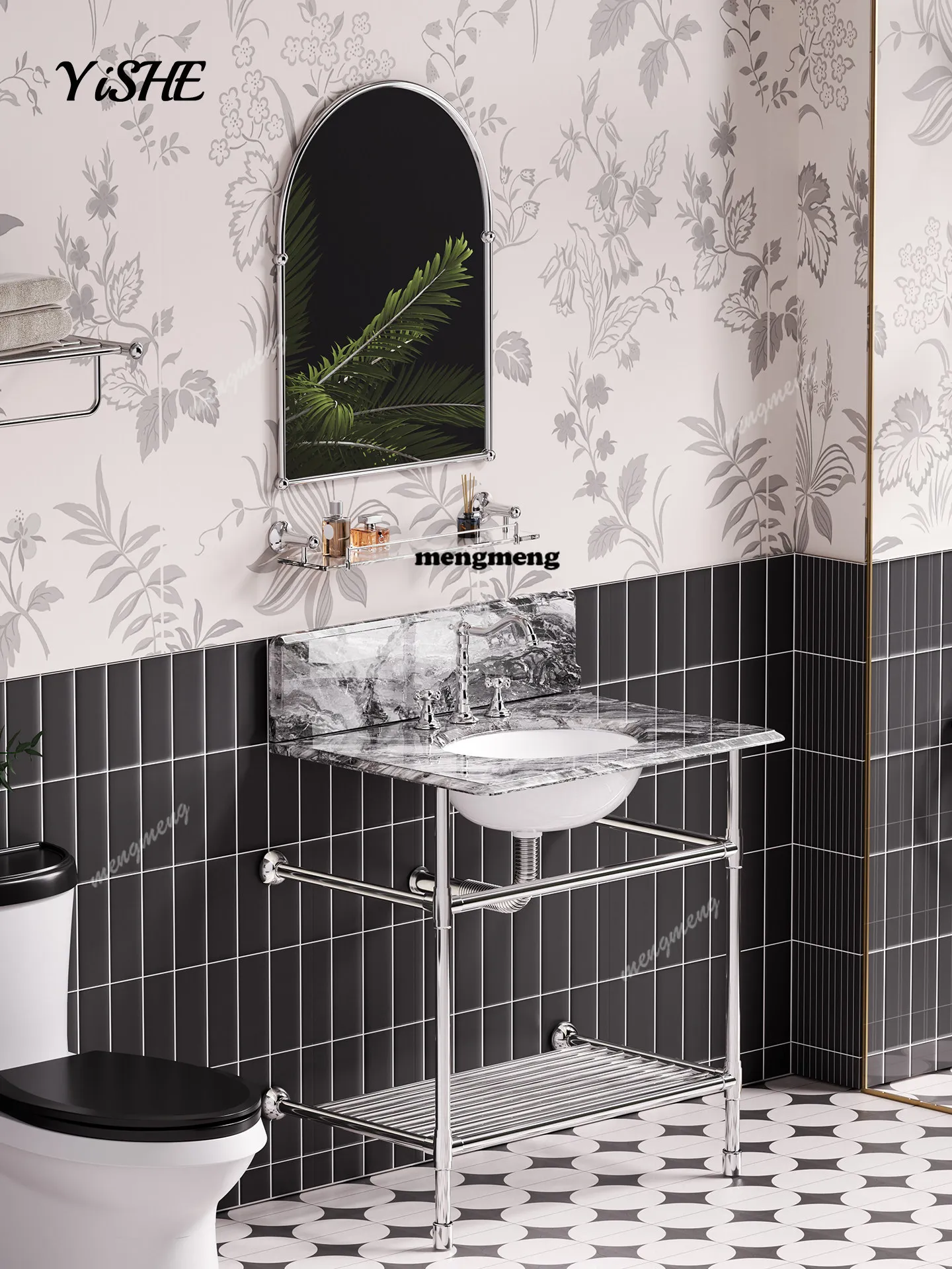 French retro washbasin natural marble premium bracket washbasin bathroom washbasin