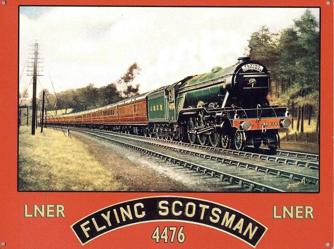 Metal Signs The Flying Scotsman Warning Sign | Indoor/Outdoor | 8 x 12 inch Tin Sign Vintage Look