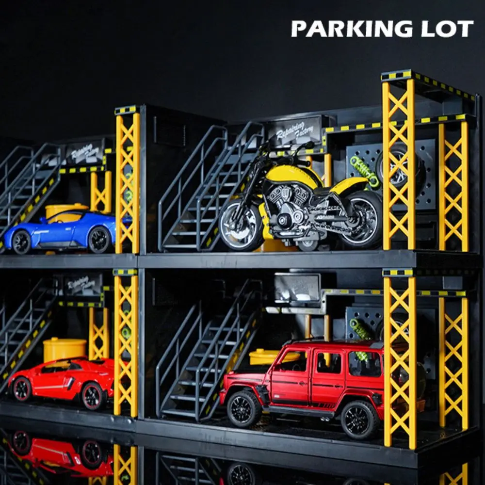 Iluminación a escala 1:24 1:32, estacionamiento, aleación fundida a presión, coche en miniatura, modelo de garaje, simulación, escena DlY, modelo de coche, colección de exhibición