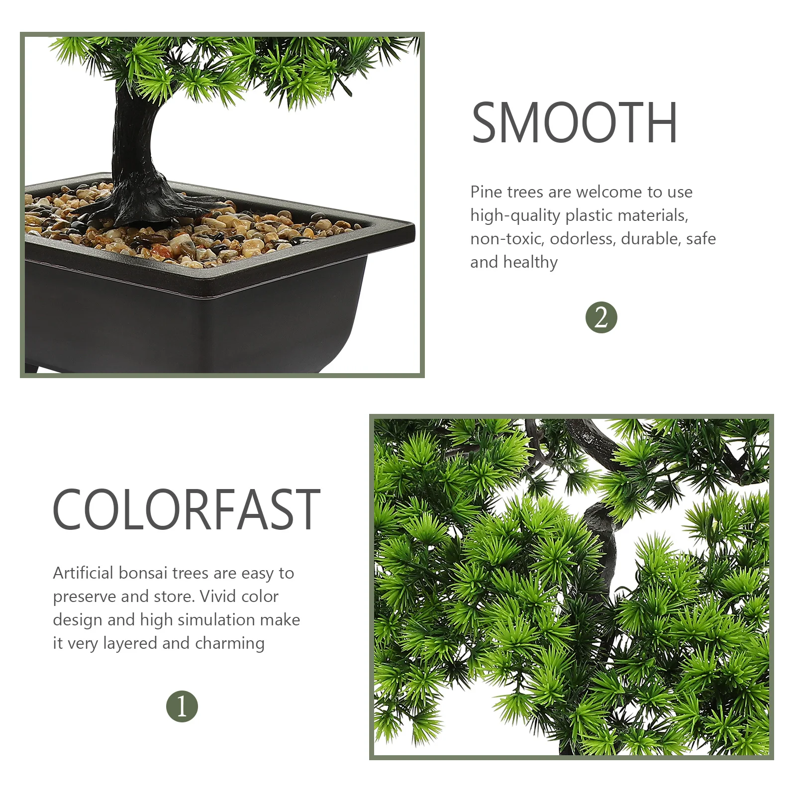 

Fake Bonsai Tree Potted Artificial Plant for Desk Living Room Decor No Watering Needed Stylish Space Matching Simulation Green
