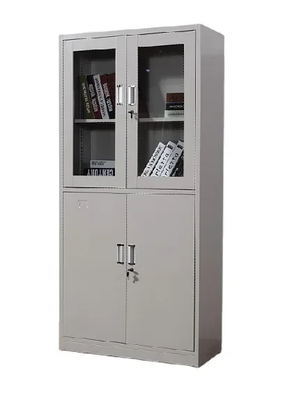 Wholesale Office Furniture Steel File Storage Cabinet With 2 Glass Doors Metal Filing Cabinet