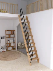 Indoor solid wood loft stairs four steps five or six steps household ladder small space ladder large tread wooden ladder customi