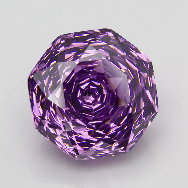 New 5A Purple Millennium Octagon Rose Cut Cubic Zirconia Loose Gemstones for Jewerly Making