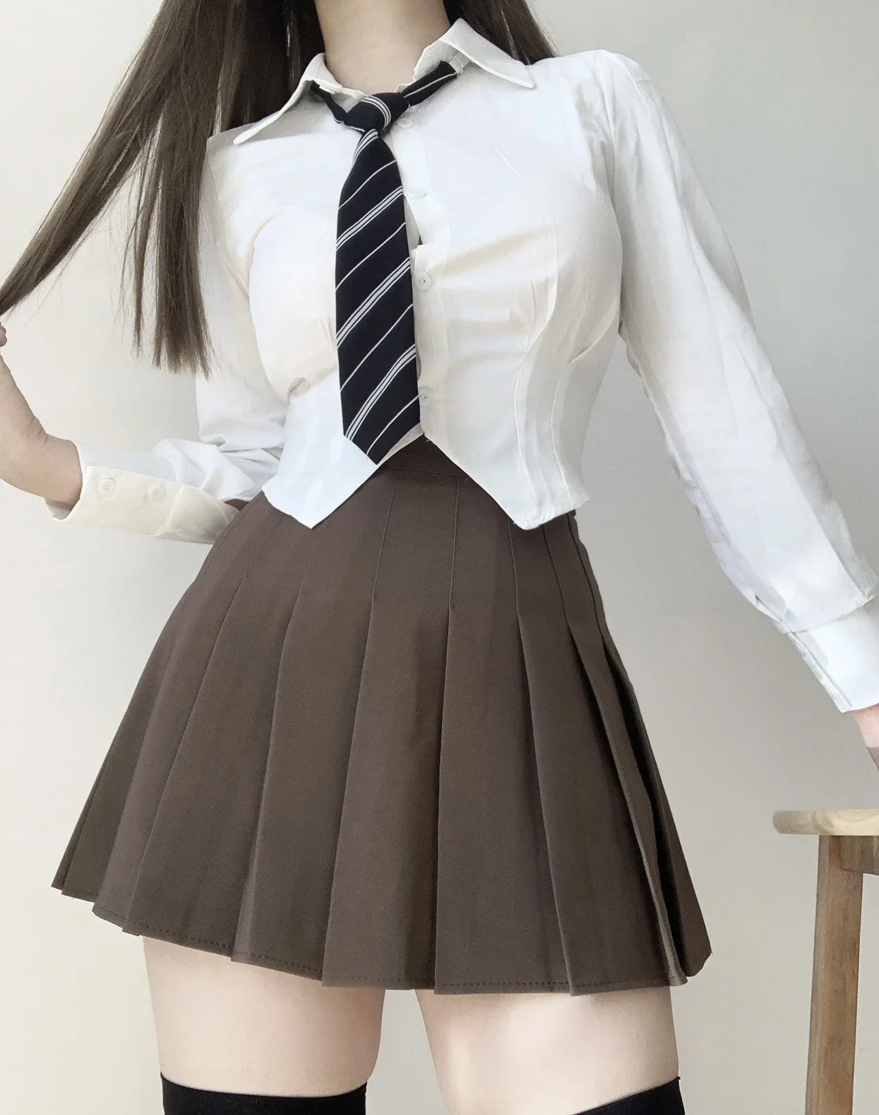 

Faionable ort irt Design Salt System Spring Autumn New Waist-Cinching Long Sve Bubble Sve Ele Top