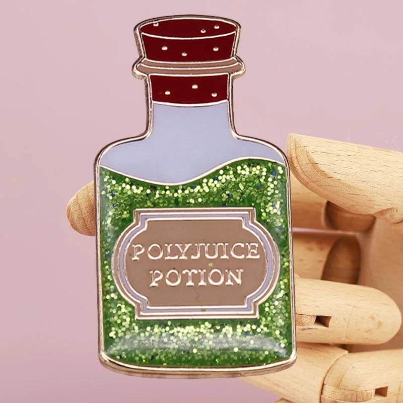 ماجيك مجمع حساء التحول شارة الماء السحرية الإبداعية بروش الأزياء والمجوهرات هدية الديكور على ظهره