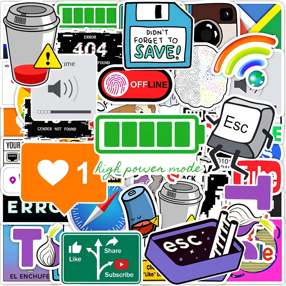 10/30/50pcs Funny Programmer Java Graffiti Cartoon Stickers Internet Geek Programming Decals Waterproof DIY Laptop Luggage Phone