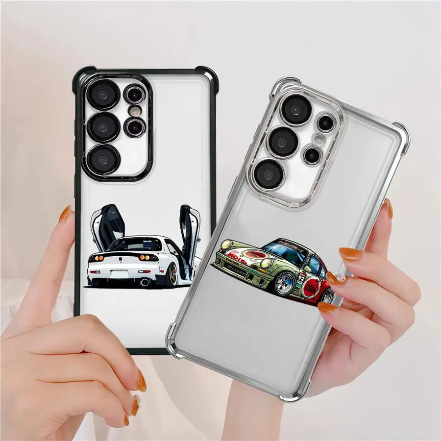 Phone Cover Case for Samsung Galaxy S25 S23 S24 S21 Plus S25Edge S20 FE S22 Ultra Scissor Door Retro Race Car 